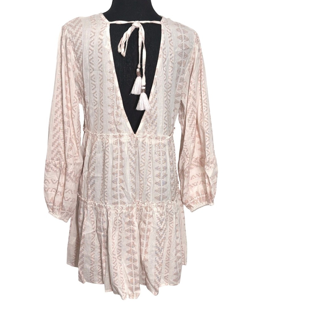 Blue Island Boho Babydoll Dress Size Small Peasant Coastal Beach Euro Summer - Picture 4 of 14